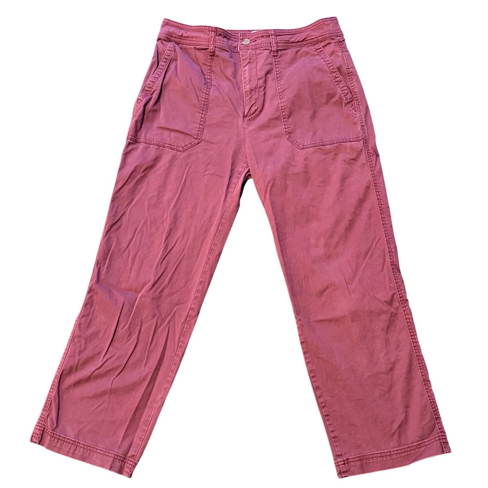 Gap Girlfriend Khaki Pants Womens 10 Burgundy PurpleStraight Leg Stretch Utility